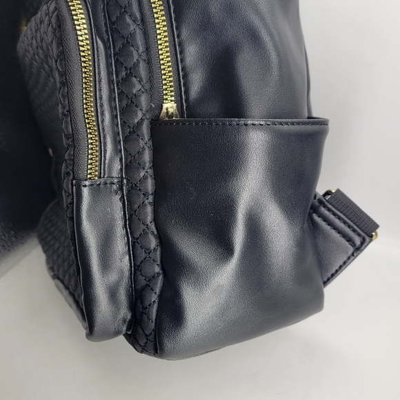 London Fog Quilted 100th Anniversary Black Libby Nylon Backpack Purse - LIKE NEW - Picture 5 of 14